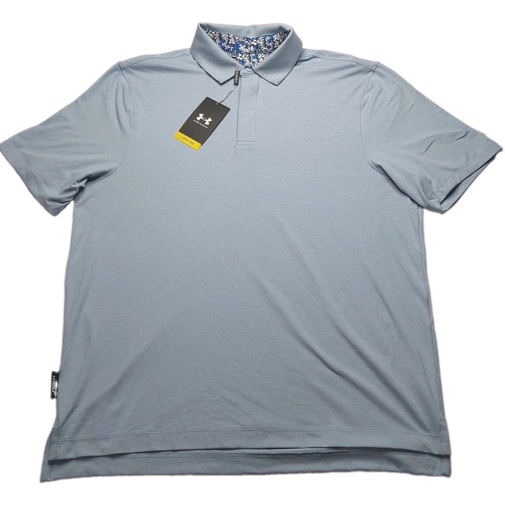 NWT Under Armour Golf Polo UPF 50 men's L Blue